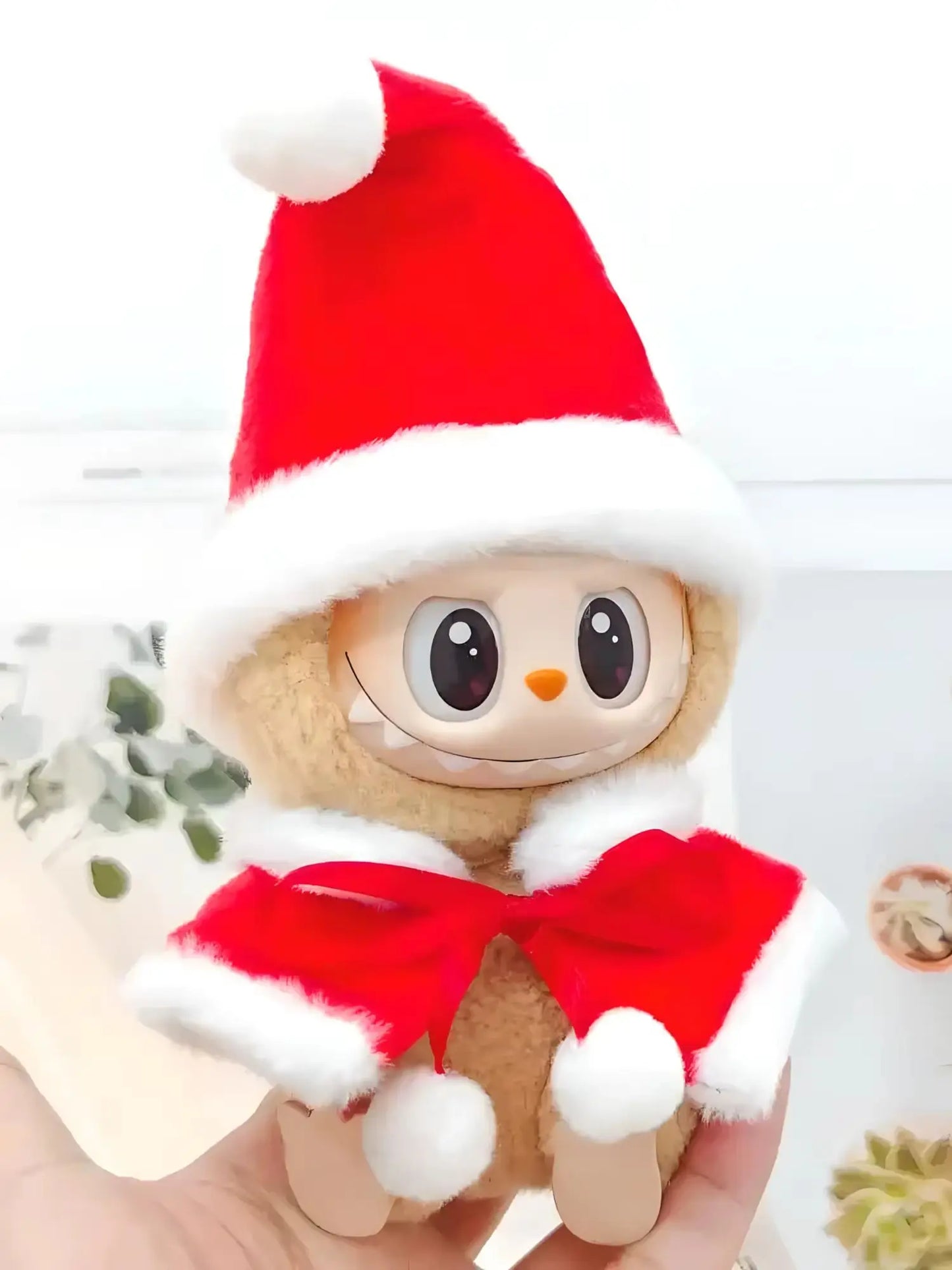 Labubu Christmas Cookie Man Sweater & Hat – Mini Doll Xmas Outfit