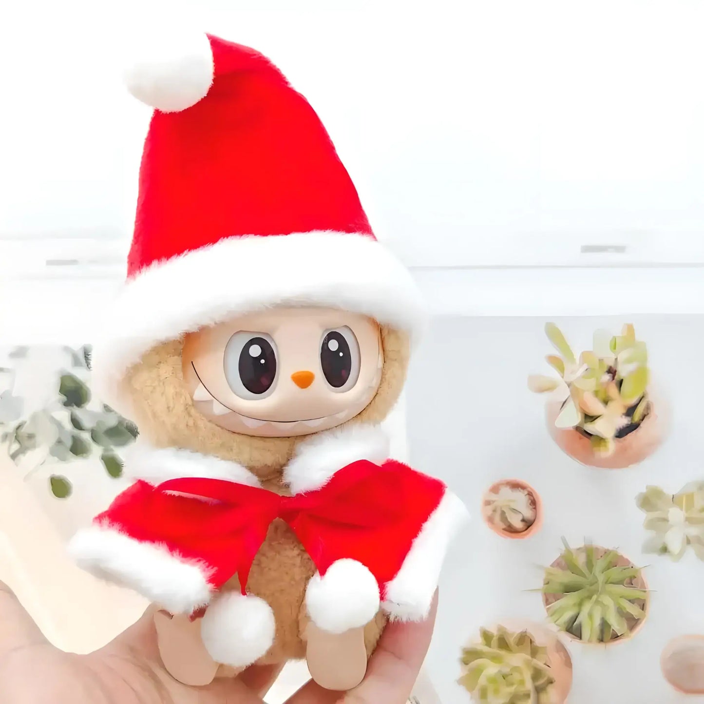 Labubu Christmas Cookie Man Sweater & Hat – Mini Doll Xmas Outfit