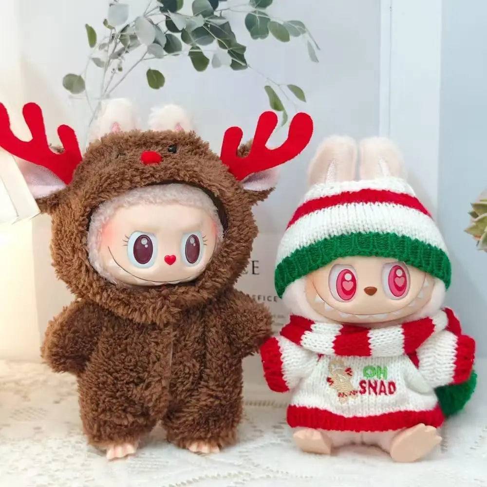 Labubu Christmas Cookie Man Sweater & Hat – Mini Doll Xmas Outfit