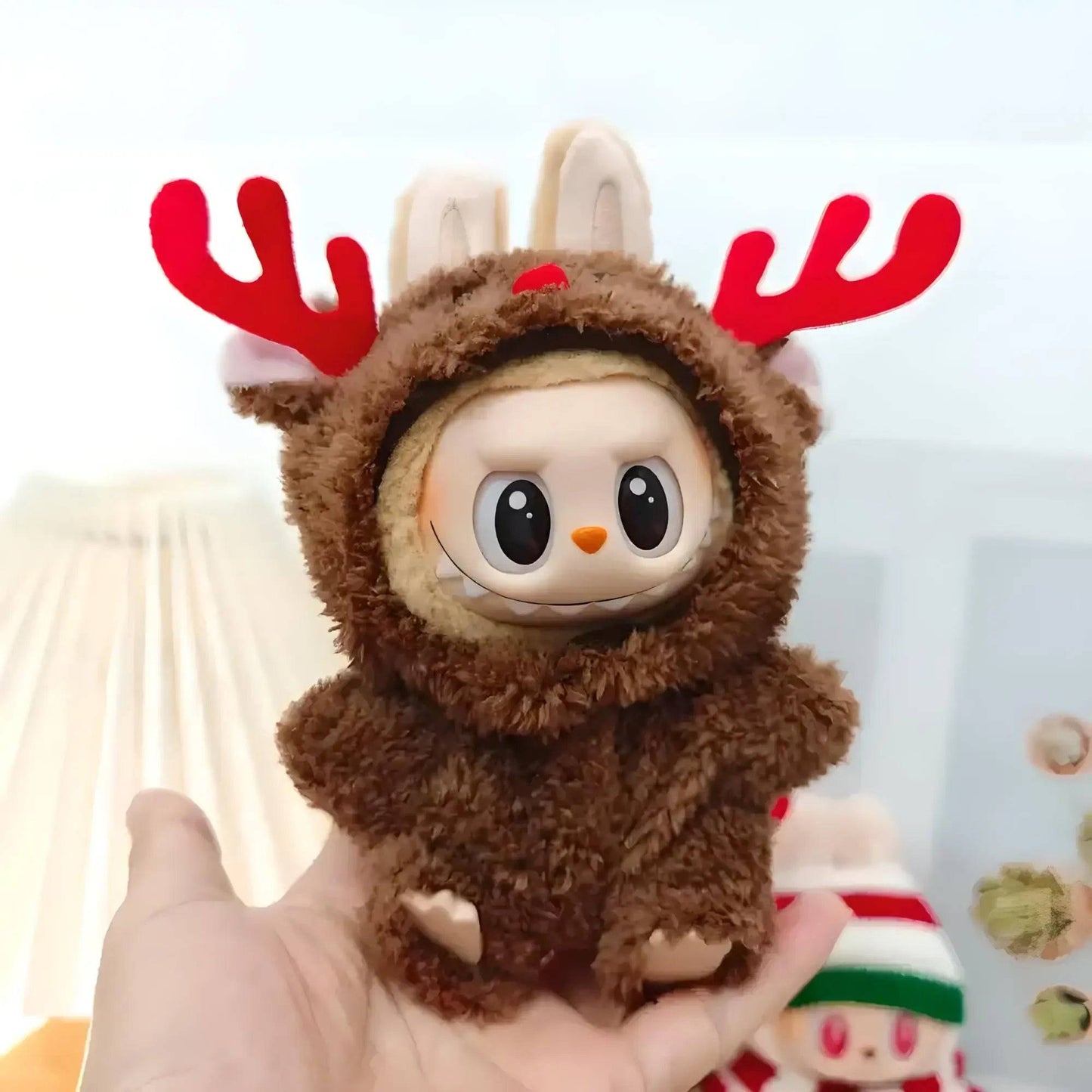 Labubu Christmas Cookie Man Sweater & Hat – Mini Doll Xmas Outfit
