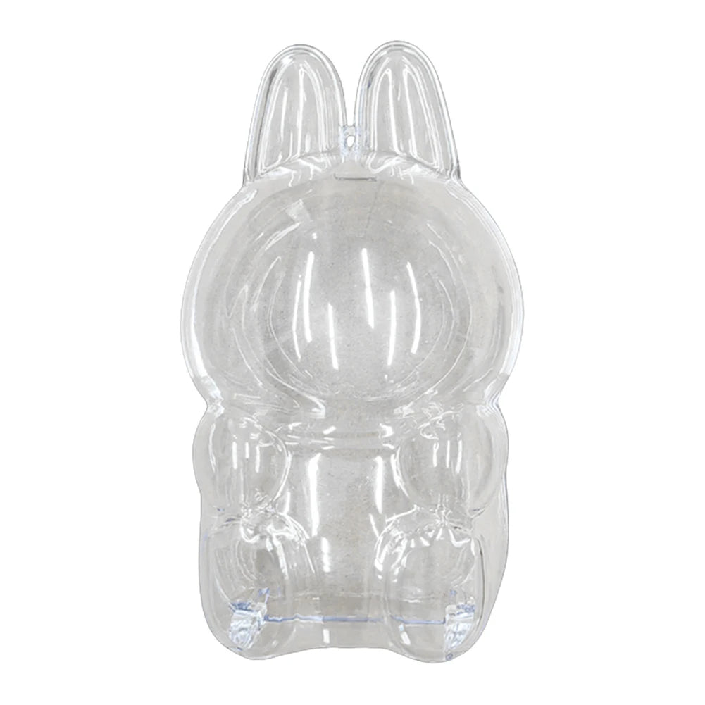 Transparent Protective Cover Dustproof Vinyl Doll Storage Box – Cute Elf Plushie Display Cover for LABUBU Sitting Party Dolls