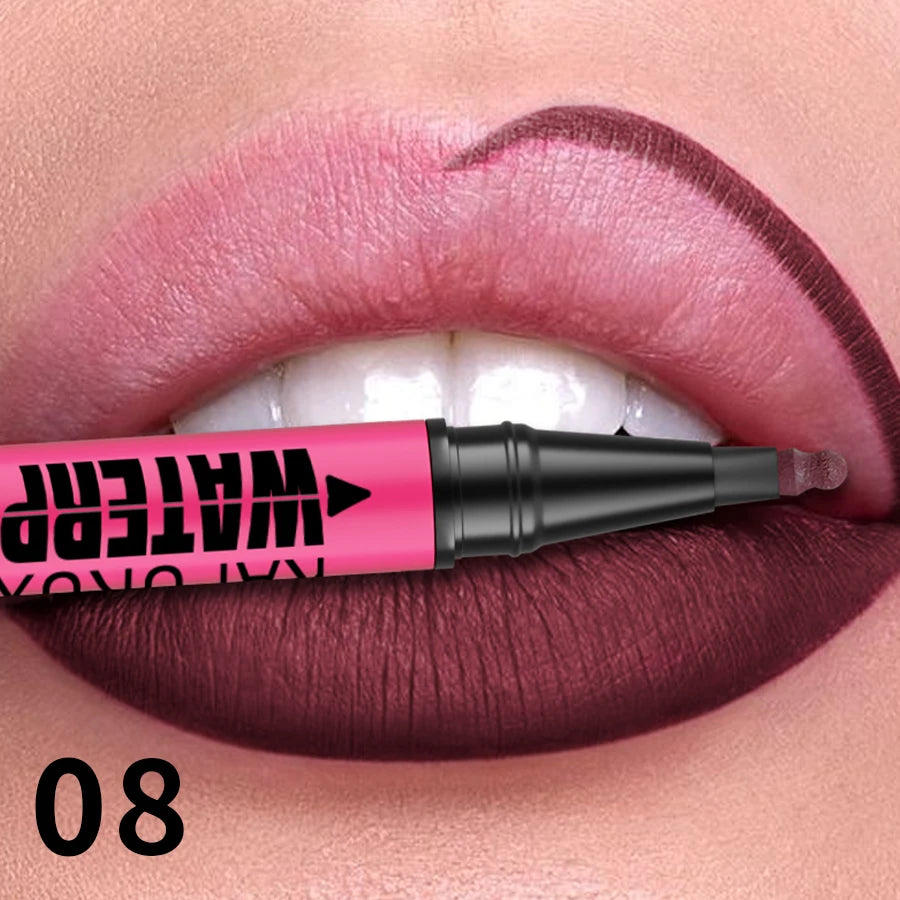 12 színű vízálló matt ajakkontúr ceruza – Tartós, természetes ajakkontúr stift💄💋