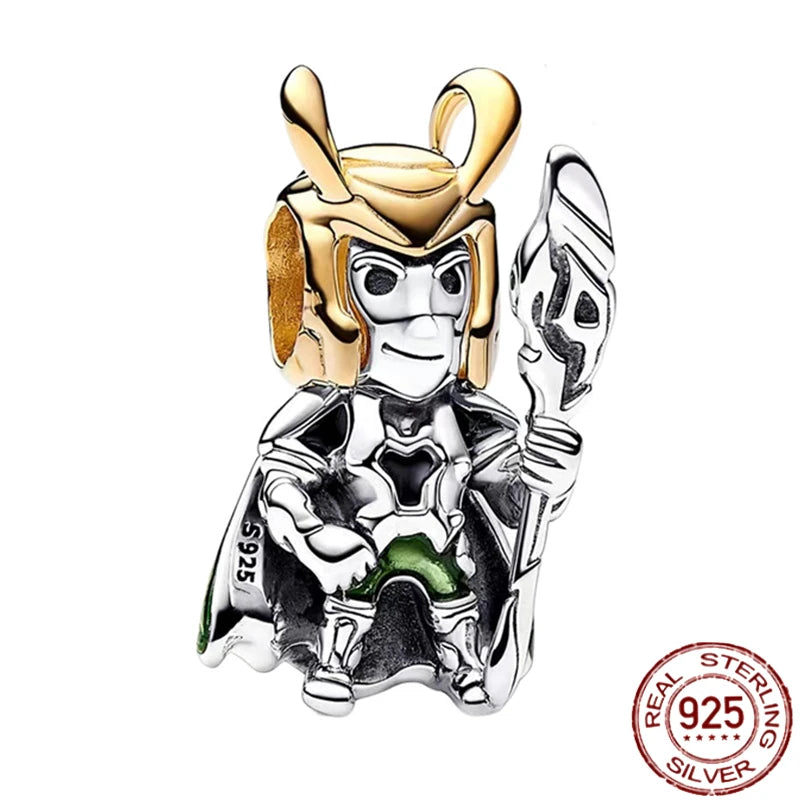 ✨ 925 Silver Marvel Charms – 🕷️ Deadpool & 🐺 Wolverine | Pandora-Style Bracelet Compatible