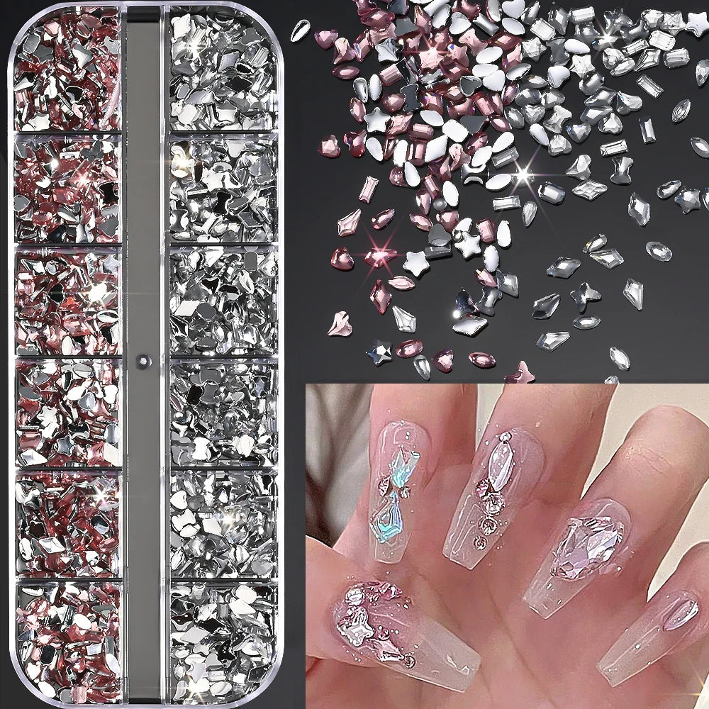 🌊✨ 12Grids Ocean Gold Nail Art Charms | Shell, Seahorse, Starfish & Pearl Gems 🐚🦄 Shop1103833347 Store