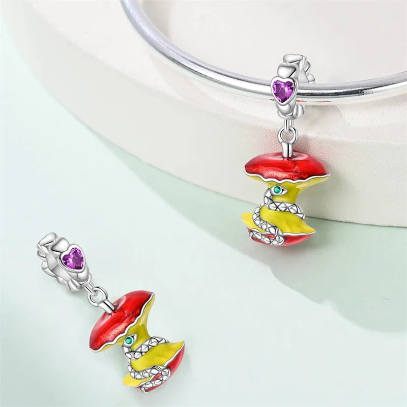 ✨ 925 Silver Halloween Charms – 💀 Skull, 🍎 Apple & 🍒 Cherry | Pandora-Style Bracelet Compatible