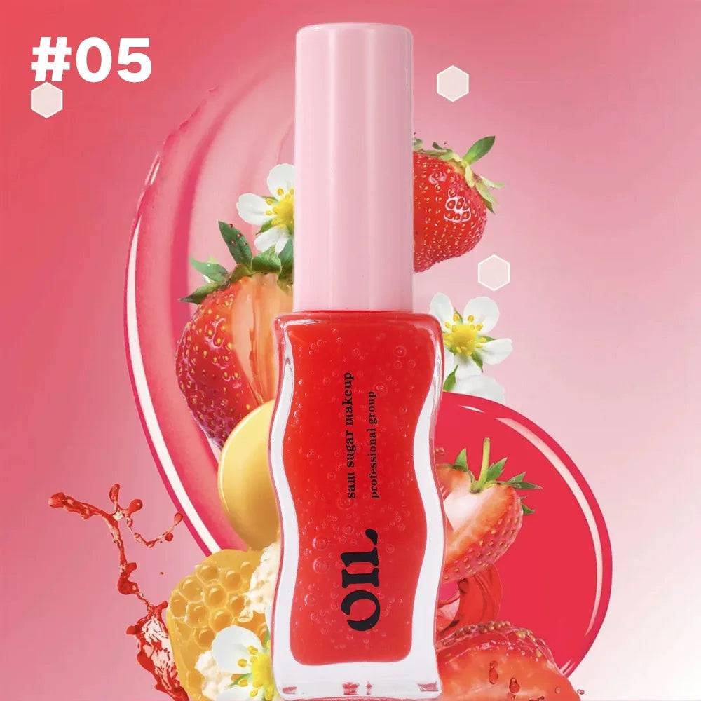 🍓 Fruit Honey Essence Lip Oil – Sexy Plump Lip Jelly with Strawberry Tint