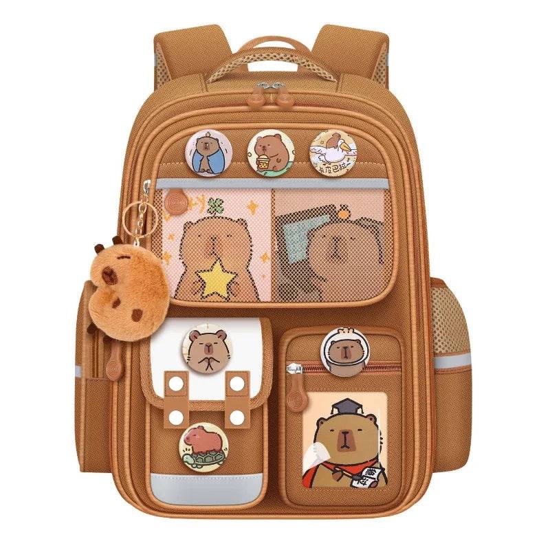 Capybara Children Backpack – Waterproof Orthopedic School Bag with Large Capacity