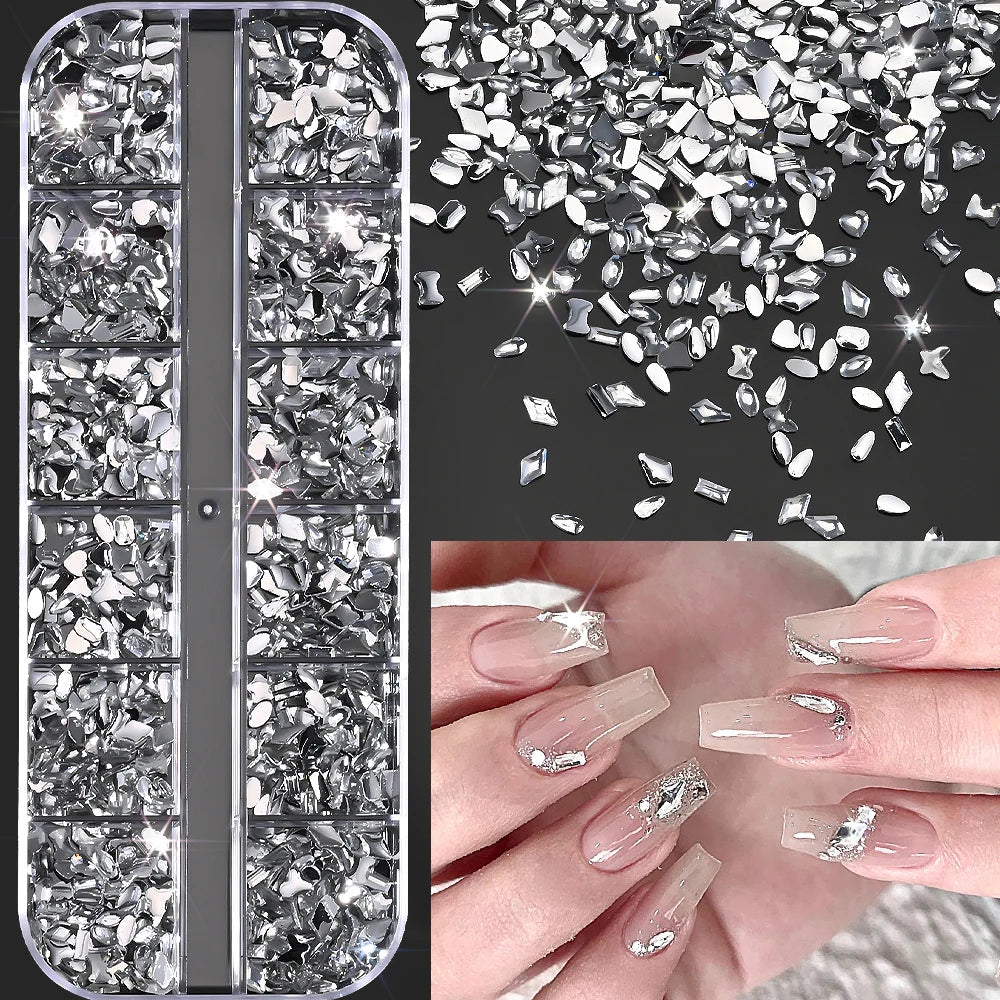 🌊✨ 12Grids Ocean Gold Nail Art Charms | Shell, Seahorse, Starfish & Pearl Gems 🐚🦄 Shop1103833347 Store