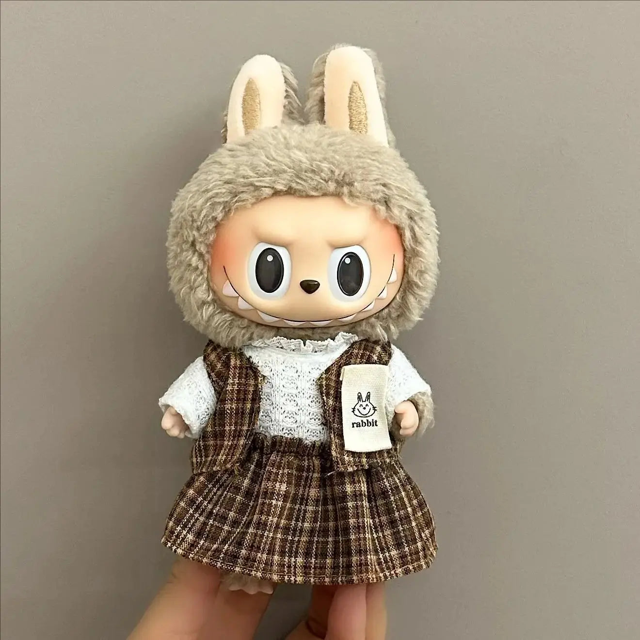 Labubu Velcro Dress Set – Cute Casual Skirt Outfit for 17cm Dolls