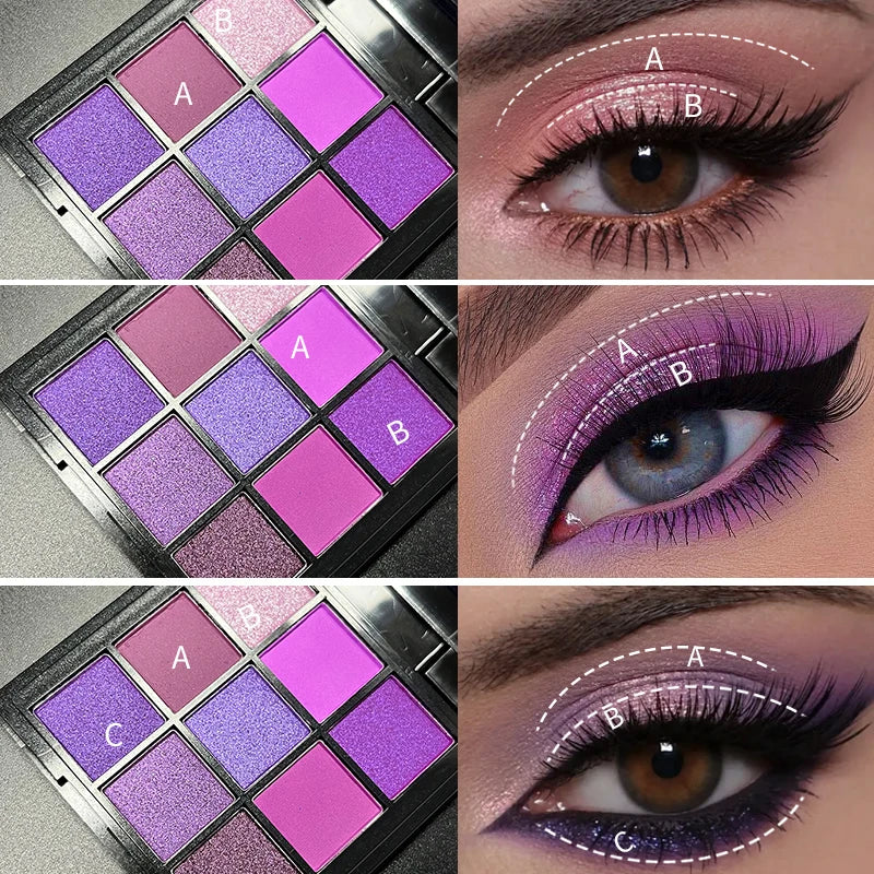 ✨ 9-Color Pearly Matte Eyeshadow Palette – Vibrant & Long-Lasting ✨