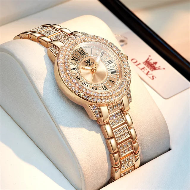 OLEVS Original Diamond Women's Watch – Elegant Waterproof Luxury Quartz Timepiece