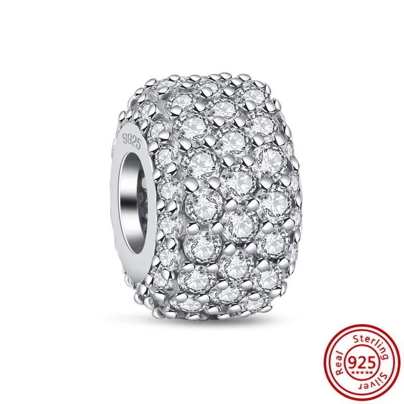 ✨ 925 Silver Sparkling Charms – ❄️ Snowflake, 🌿 Herbarium, 😇 Angel Wings & ❤️ Heart | Pandora-Style Bracelet Compatible