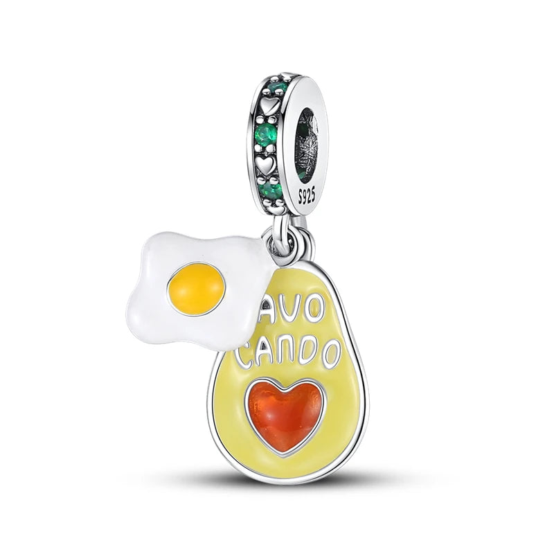 ✨ 925 Silver Strawberry & Cherry Charms – Fruit Series Beads | Pandora-Style Bracelet Compatible