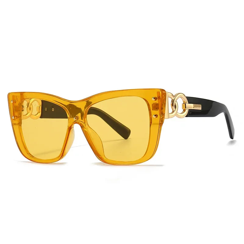 New Fashion Big Frame Cat Eye Sunglasses for Ladies – Street Style, UV400 Protection Driving Shades