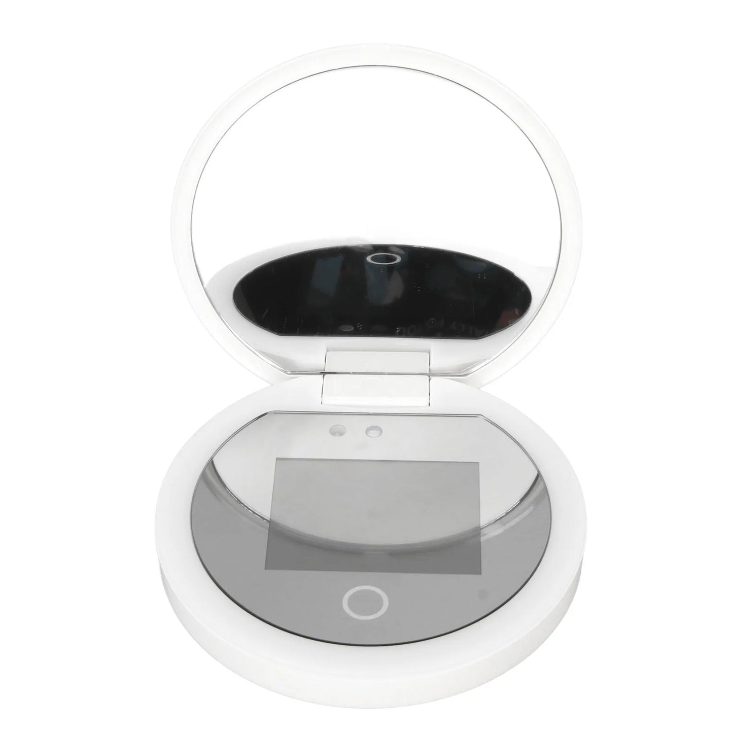 🌞 UV Camera Makeup Mirror with LED Lights – 2X Magnification, Smart Touch, Portable Sun Protection Checker