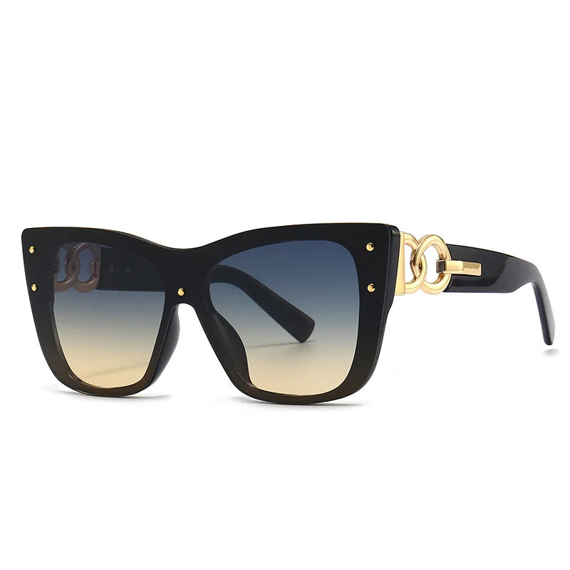 New Fashion Big Frame Cat Eye Sunglasses for Ladies – Street Style, UV400 Protection Driving Shades