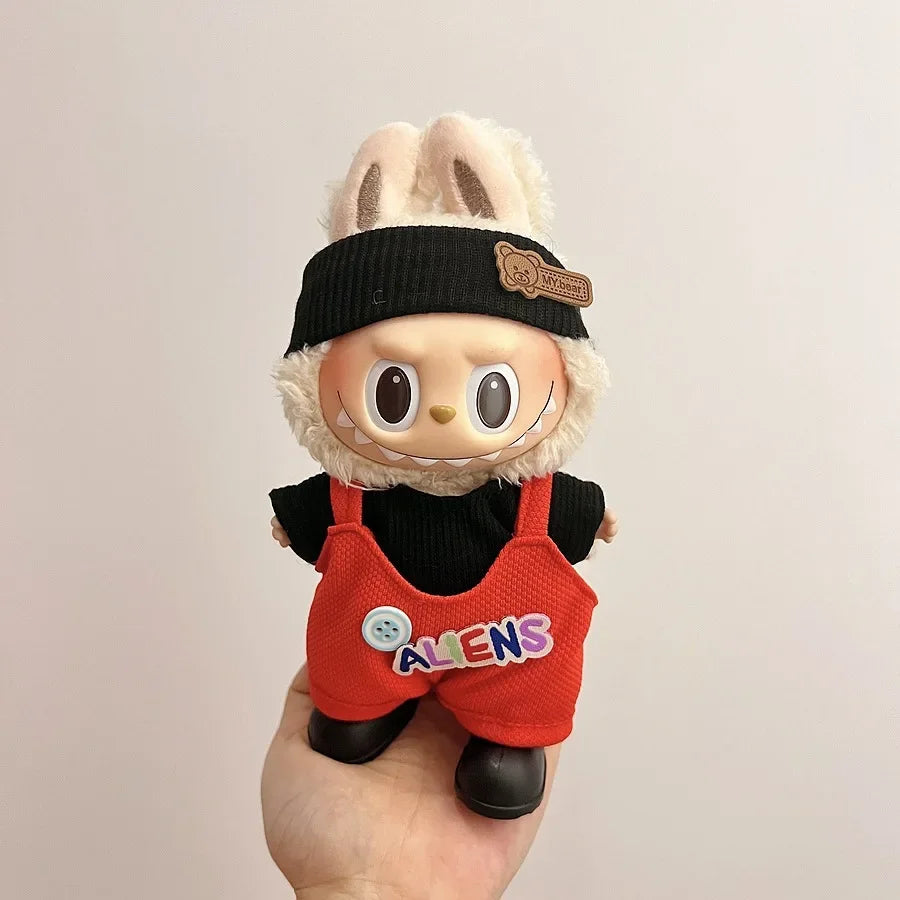 Labubu Velcro Dress Set – Cute Casual Skirt Outfit for 17cm Dolls