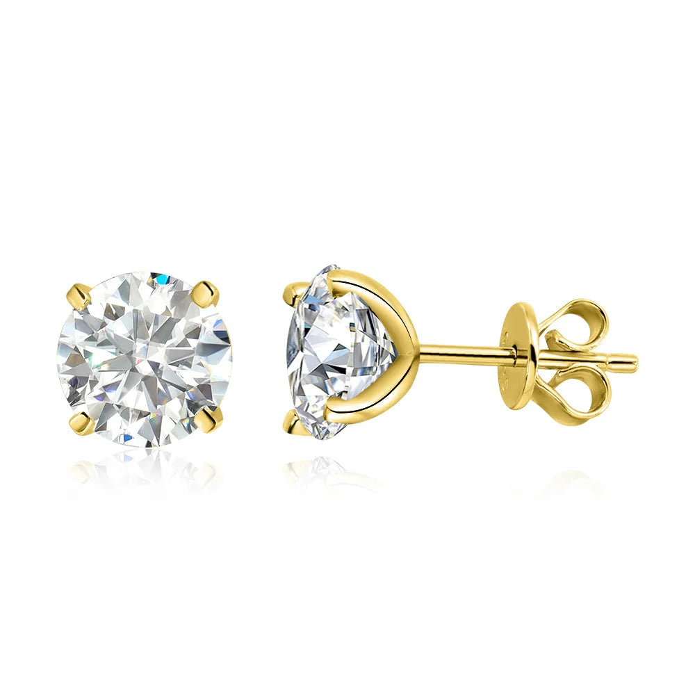 Rose Gold Moissanite Stud Earrings for Women