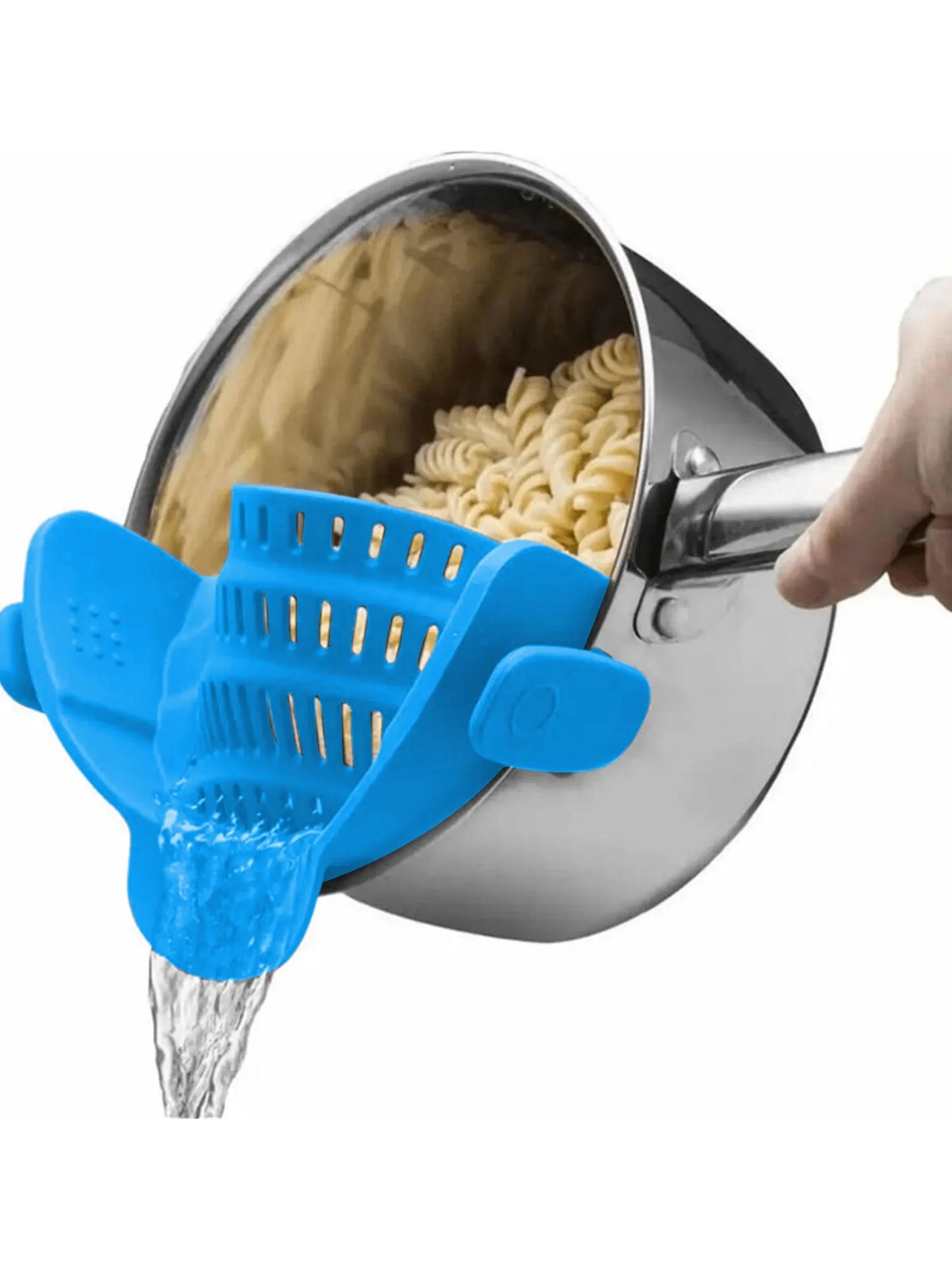 ClipFlow™ Adjustable Pot Strainer – Universal Cookware Drainer