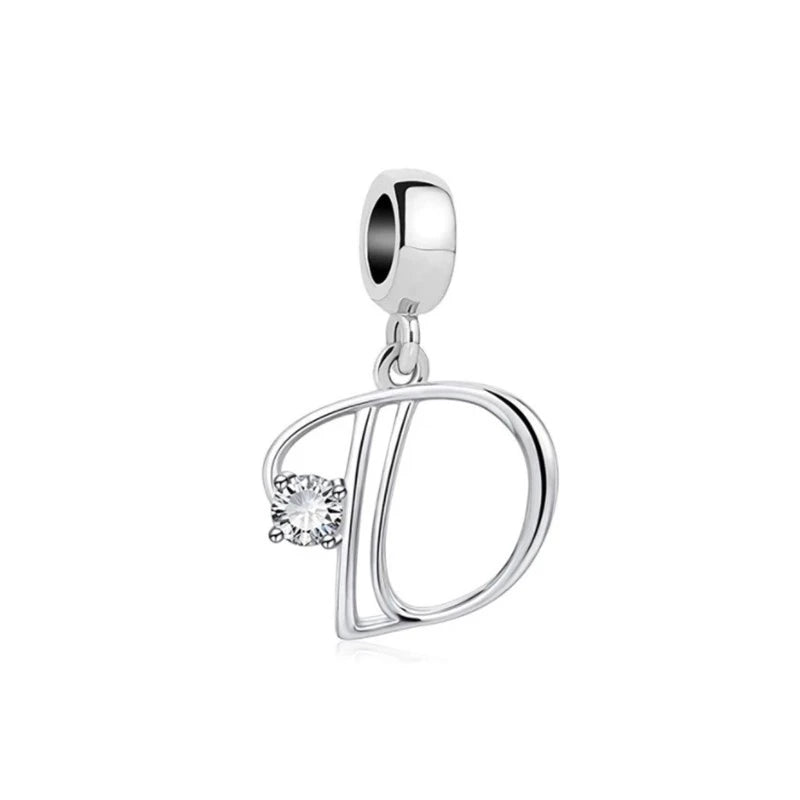 ✨ 925 Silver Alphabet Charms – 🔤 26 Letter Dangle Beads | Pandora-Style Bracelet Compatible