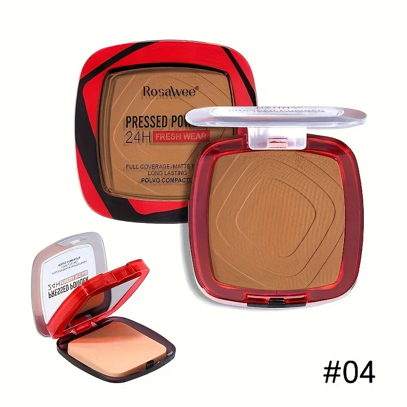 ✨ Matte Full Coverage Pressed Powder Foundation with Puff Applicator