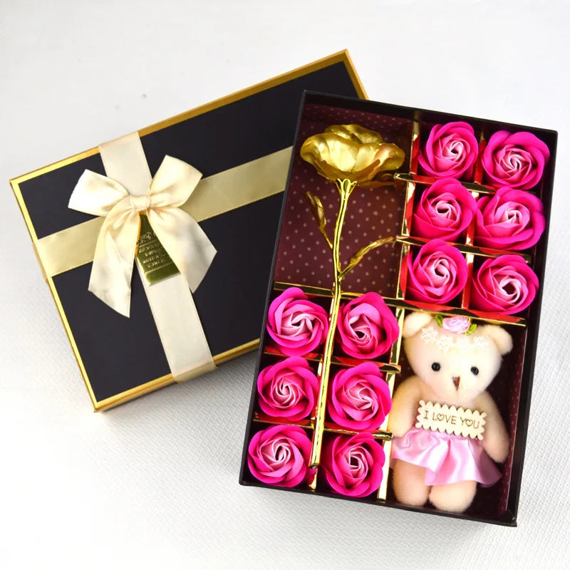 🌹 Mesterséges rózsa illatú fürdőszappan ajándékdobozban – Kézzel készített Valentin-napi ajándék Neki 💝