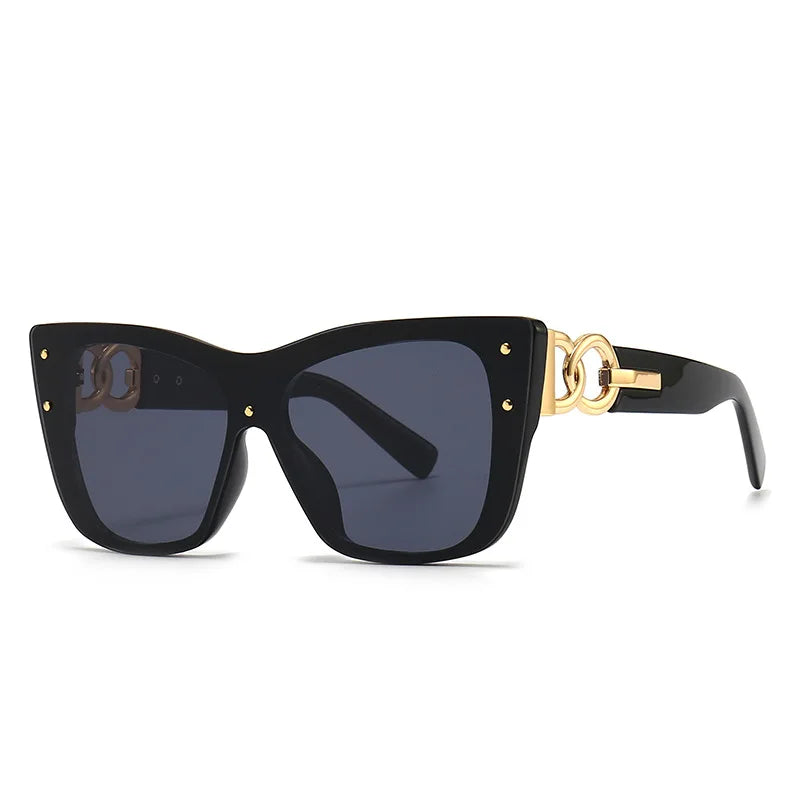 New Fashion Big Frame Cat Eye Sunglasses for Ladies – Street Style, UV400 Protection Driving Shades