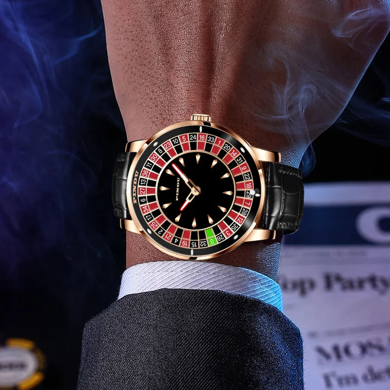 Men’s Las Vegas Roulette Table Top Theme Watch – Model P6616 & P6617