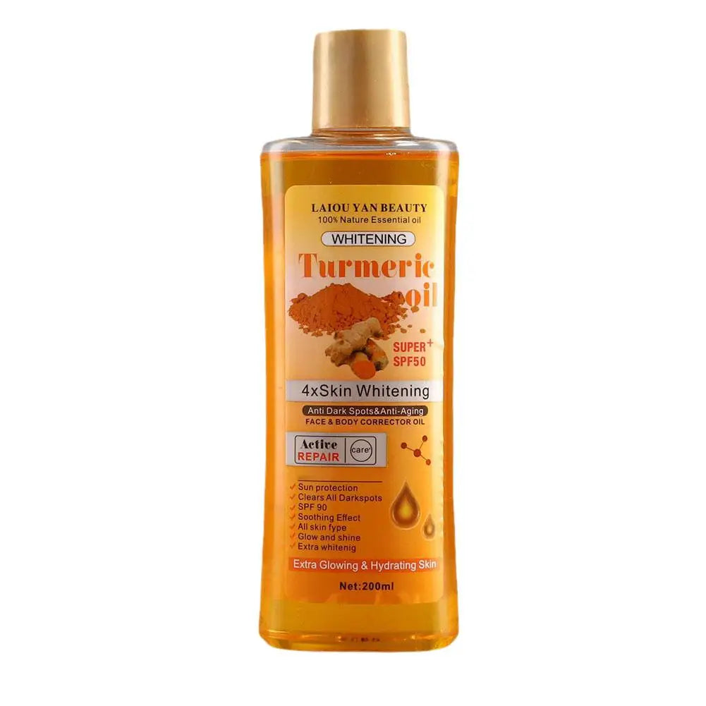 🌿 Turmeric Essential Oil – 200ml Soothing Skin Oil for Face, Neck, Hands & Feet Massage