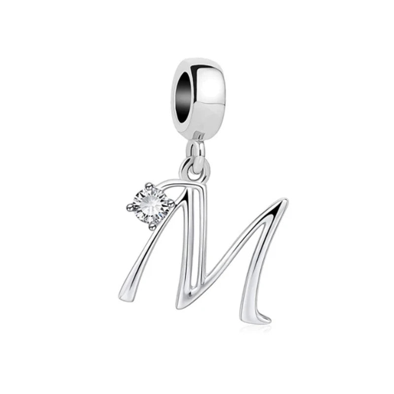 ✨ 925 Silver Alphabet Charms – 🔤 26 Letter Dangle Beads | Pandora-Style Bracelet Compatible