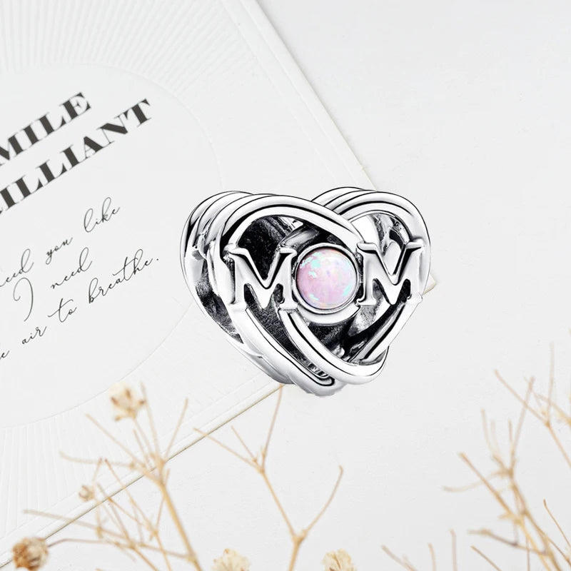 ✨ 925 Silver DIY Charms – 🎈 Hot Air Balloon, 💖 Mother & Daughter Hearts, 💗 Pink Murano Glass | Pandora-Style Bracelet Compatible