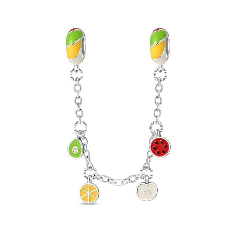 ✨ 925 Silver Halloween Charms – 💀 Skull, 🍎 Apple & 🍒 Cherry | Pandora-Style Bracelet Compatible