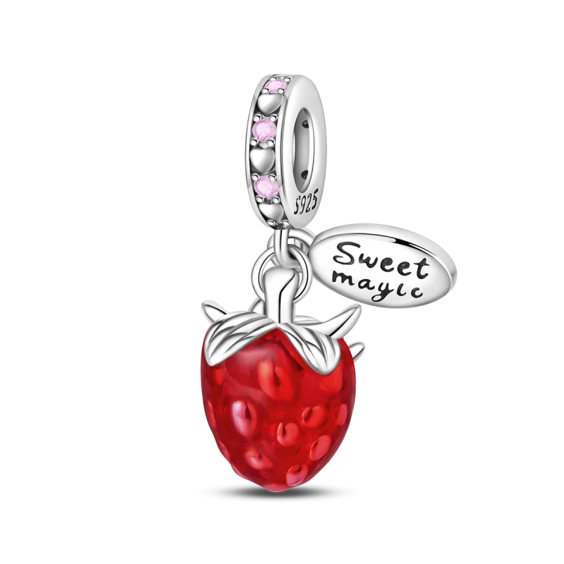 ✨ 925 Silver Halloween Charms – 💀 Skull, 🍎 Apple & 🍒 Cherry | Pandora-Style Bracelet Compatible