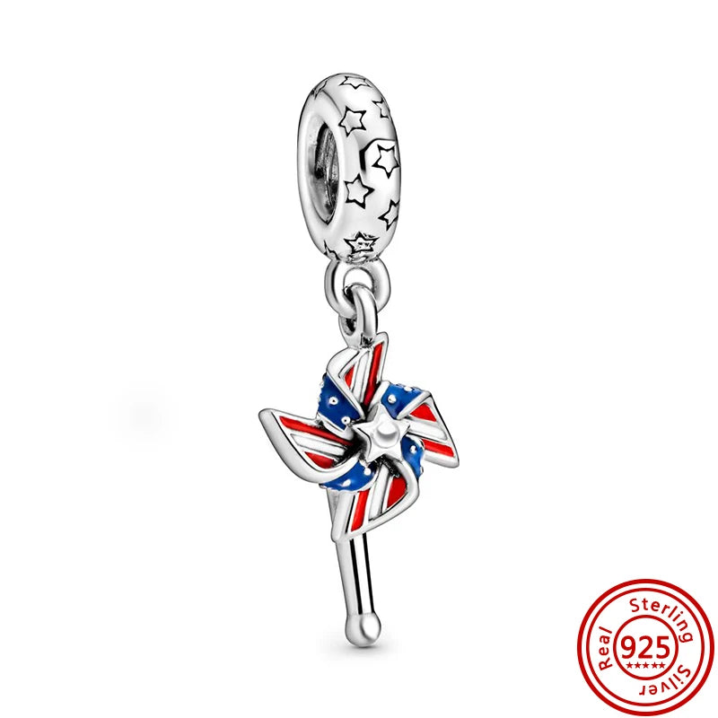 ✨ 925 Sterling Silver Ocean Charms – 🌙 Moon, ⭐ Star, ☀️ Sun & 💧 Blue Beads | Pandora-Style Bracelet Compatible