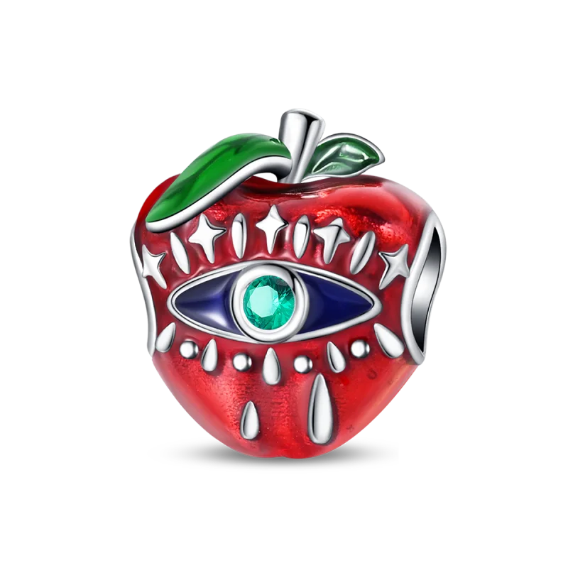 ✨ 925 Silver Halloween Charms – 💀 Skull, 🍎 Apple & 🍒 Cherry | Pandora-Style Bracelet Compatible