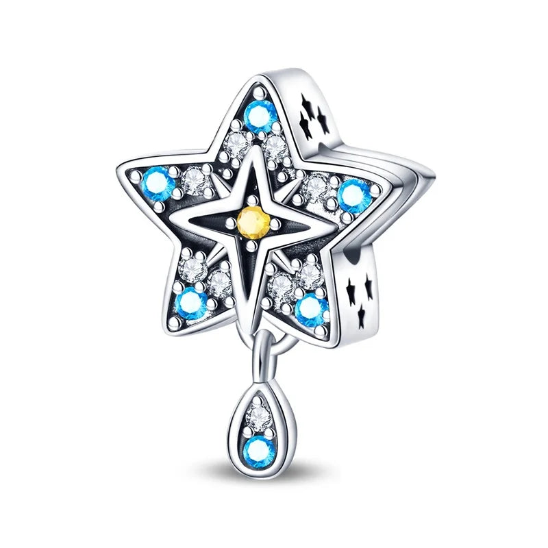 ✨ 925 Silver Ocean Charms – 🐙 Octopus, 🐢 Sea Turtle, 🐬 Dolphin & 💧 Blue Zircon | Pandora-Style Bracelet Compatible