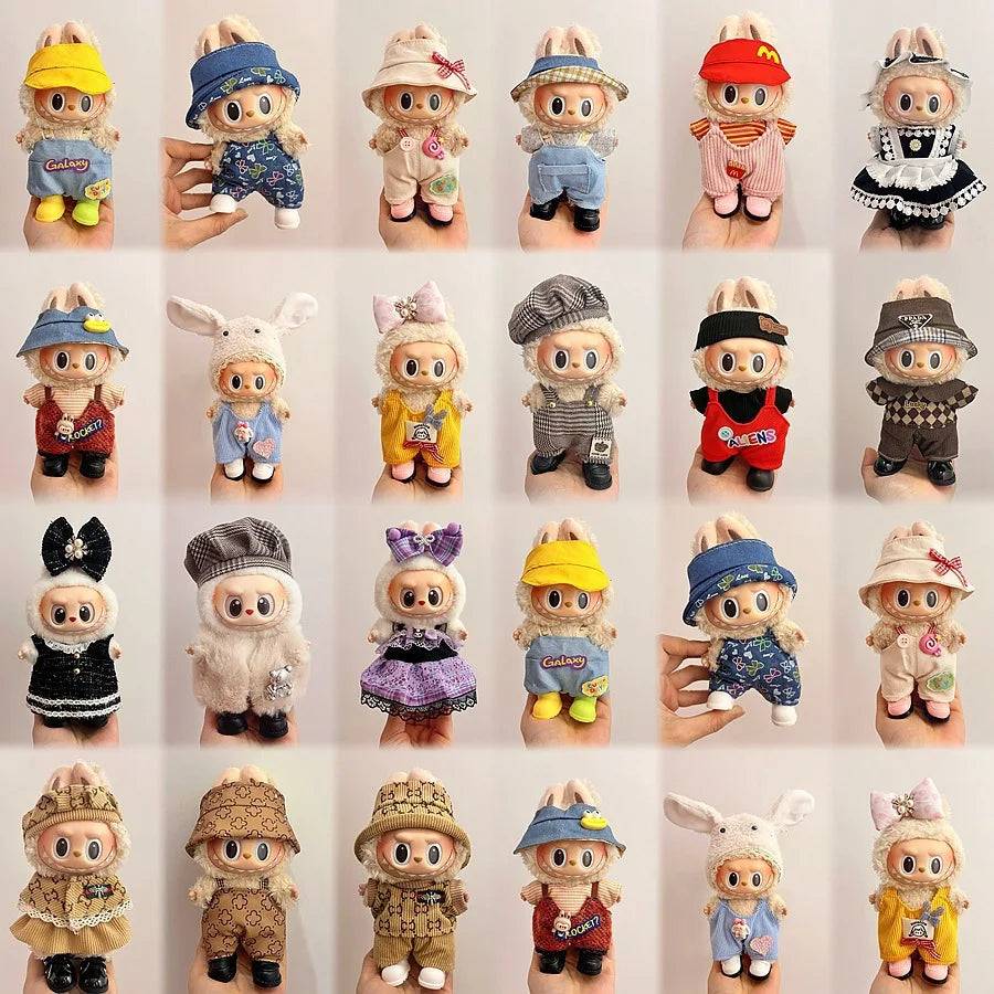 Labubu Velcro Dress Set – Cute Casual Skirt Outfit for 17cm Dolls