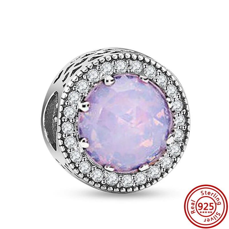 ✨ 925 Silver Purple Charms – ❤️ Heart-Shaped Stone & 🕷️ Spider | Pandora-Style Bracelet Compatible