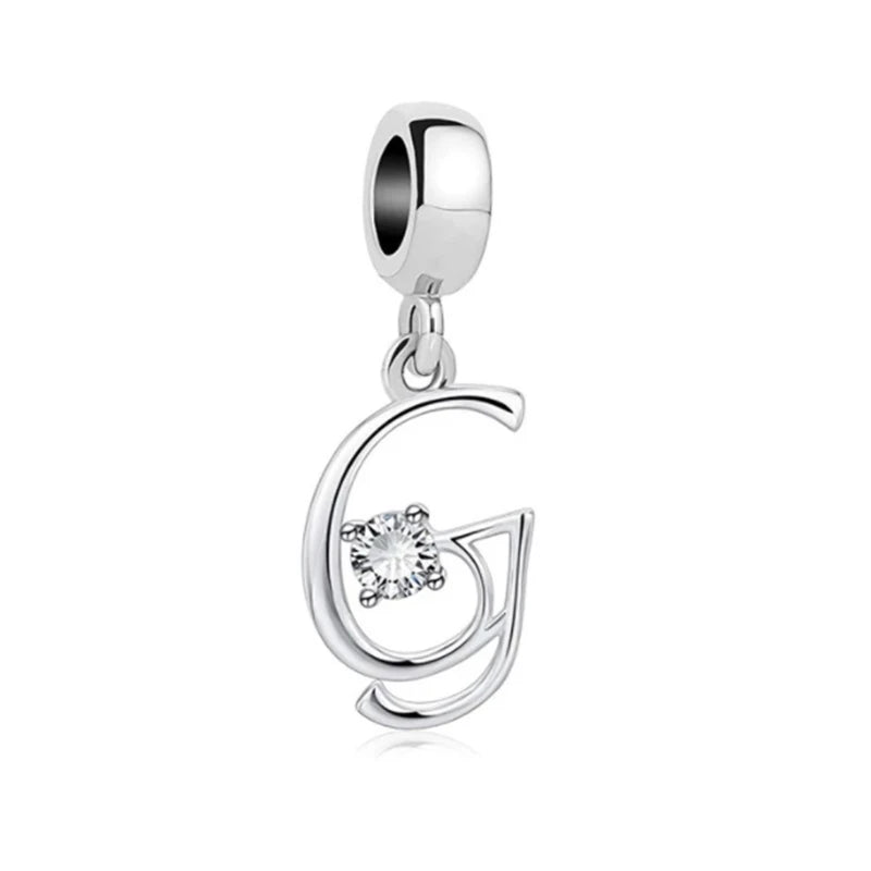 ✨ 925 Silver Alphabet Charms – 🔤 26 Letter Dangle Beads | Pandora-Style Bracelet Compatible
