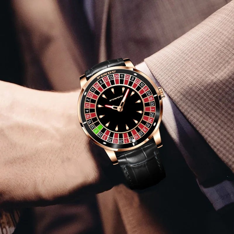 Men’s Las Vegas Roulette Table Top Theme Watch – Model P6616 & P6617