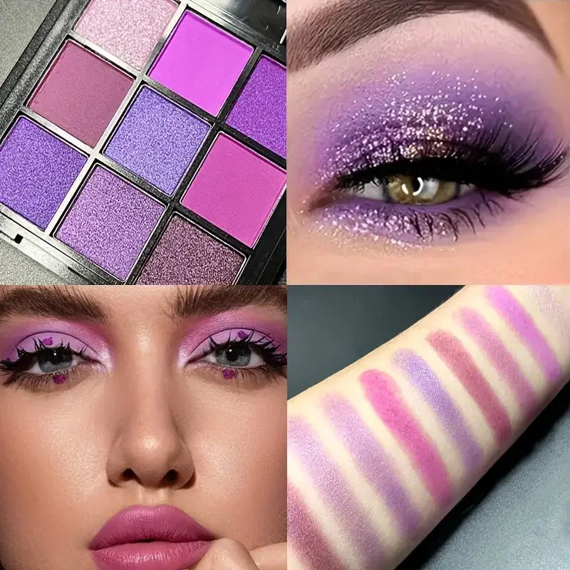 ✨ 9-Color Pearly Matte Eyeshadow Palette – Vibrant & Long-Lasting ✨
