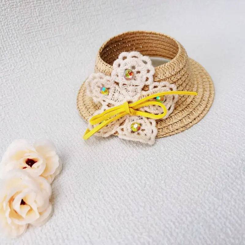 Labubu Summer Elegant Straw Hat – 15/17cm Hawaiian Doll Accessory
