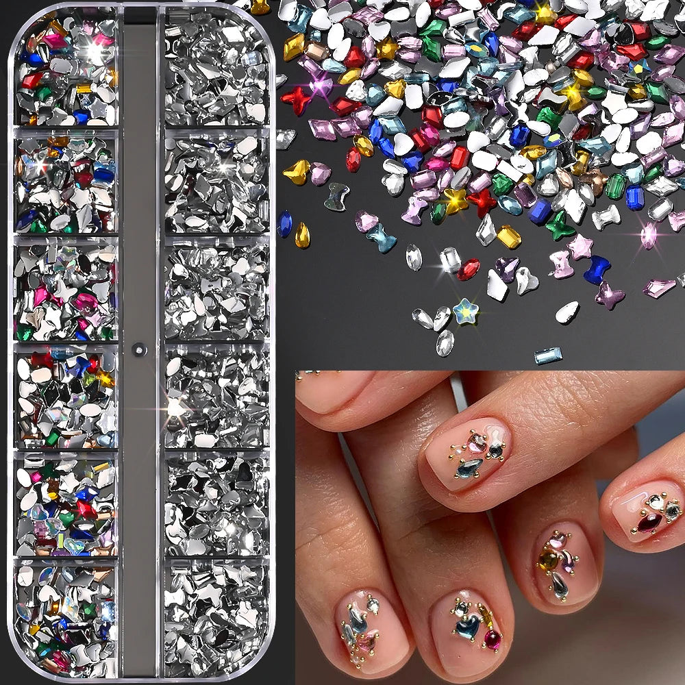 🌊✨ 12Grids Ocean Gold Nail Art Charms | Shell, Seahorse, Starfish & Pearl Gems 🐚🦄 Shop1103833347 Store
