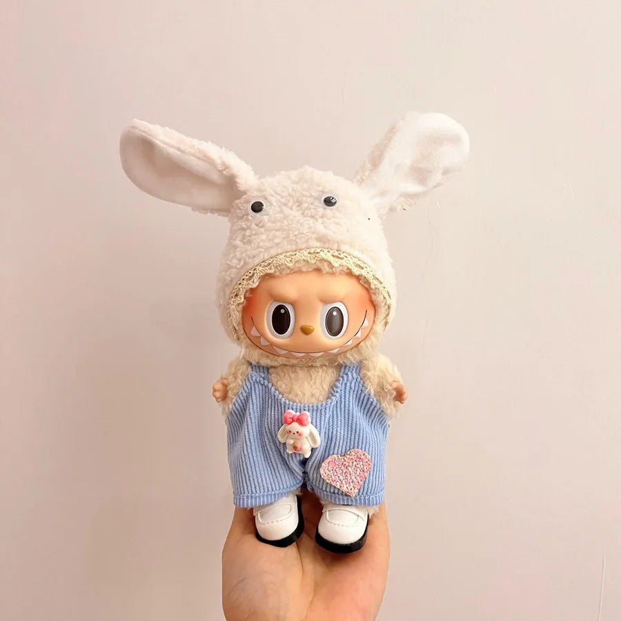 Labubu Velcro Dress Set – Cute Casual Skirt Outfit for 17cm Dolls