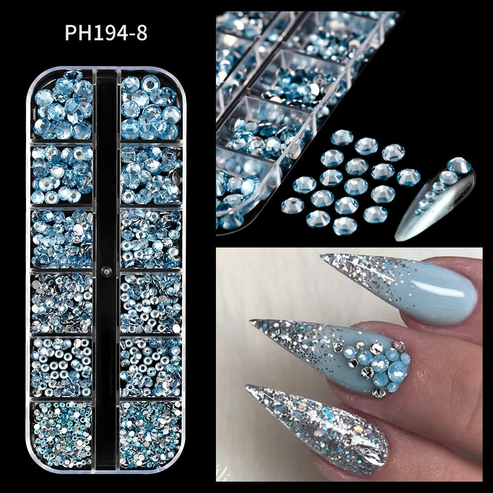 🌊✨ 12Grids Ocean Gold Nail Art Charms | Shell, Seahorse, Starfish & Pearl Gems 🐚🦄 Shop1103833347 Store