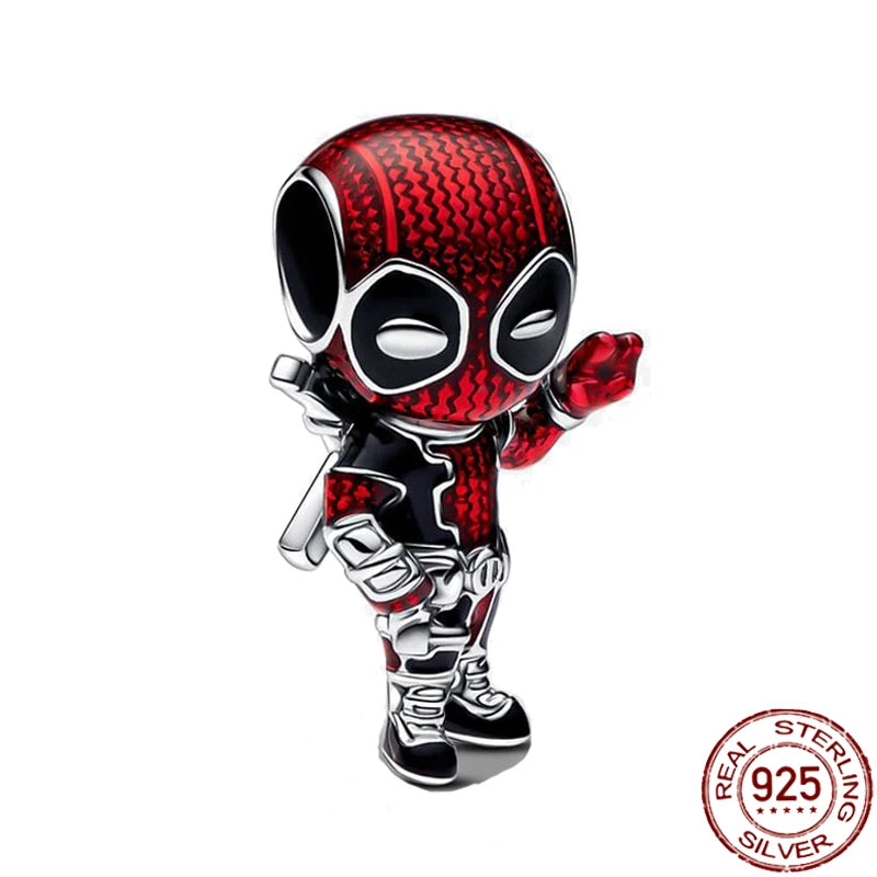 ✨ 925 Silver Marvel Charms – 🕷️ Deadpool & 🐺 Wolverine | Pandora-Style Bracelet Compatible