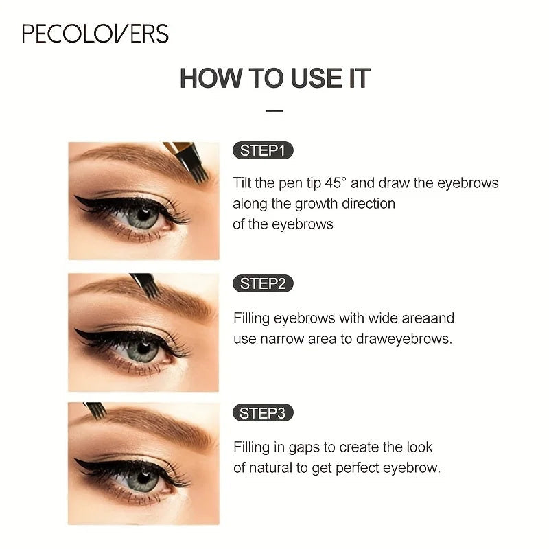 🌈 Waterproof 6-Color Eyebrow Tattoo Pen ✍️ 4 Split Tip Liquid Eyebrow Pencil 🖤 Floral Beauty Store