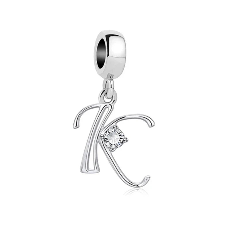 ✨ 925 Silver Alphabet Charms – 🔤 26 Letter Dangle Beads | Pandora-Style Bracelet Compatible
