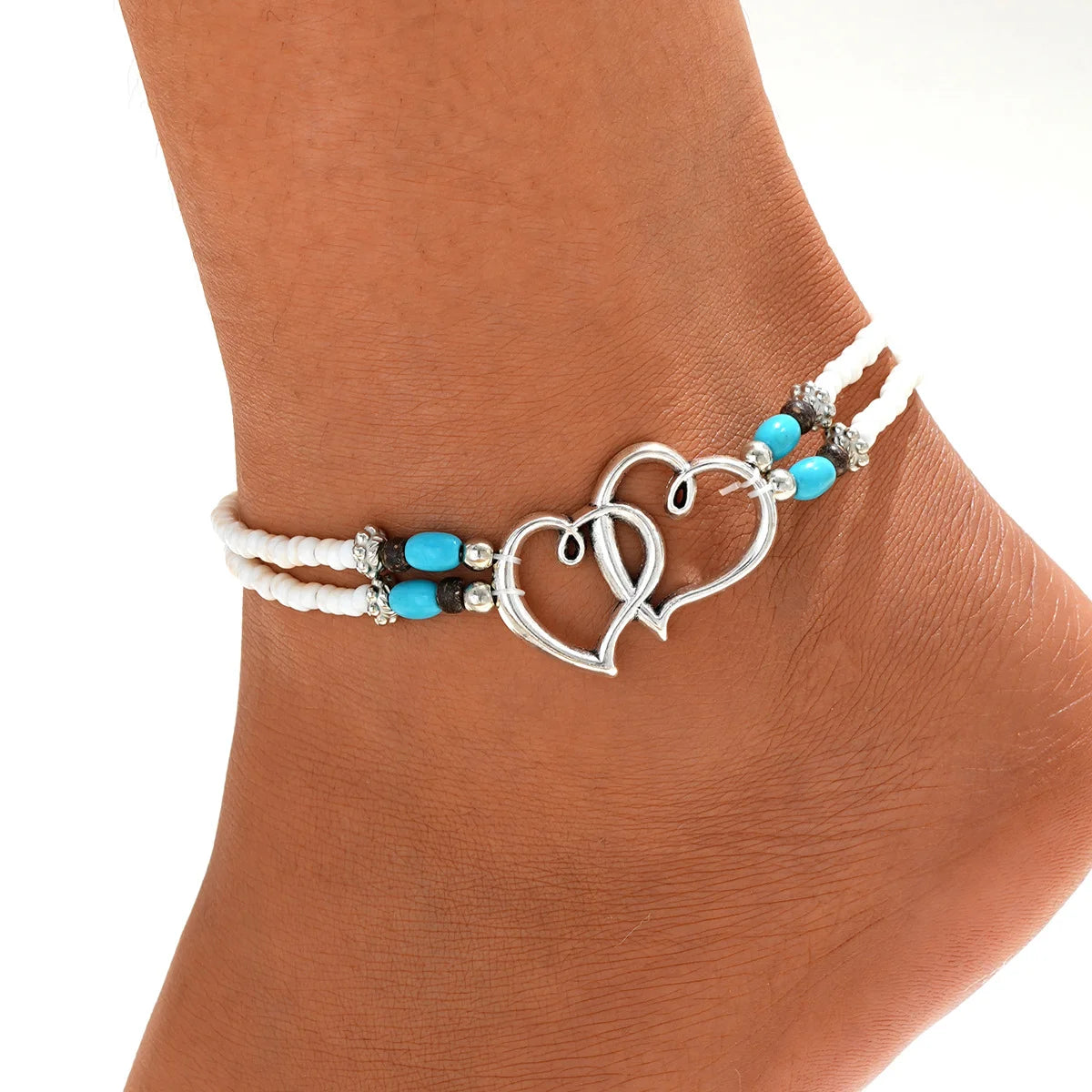 3pcs Retro Pearl Beads Anklet for Women