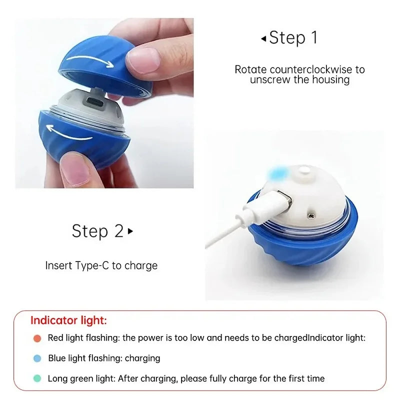 Automatic Bouncing Dog Toy Ball – USB Smart Rolling Chew Ball for Puppies